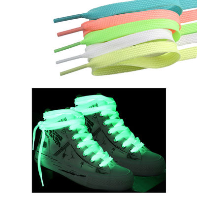 De gloed in de Donkere Schoen rijgt Koordenkabel 80cm 100cm 120cm Gevlechte Nacht Fluorescente Lichtgevende Polyester