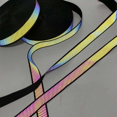Weerspiegelend de Veiligheidslint die van de regenboog Nylon Singelband 5cm Oranje Zilveren Grijs kleden
