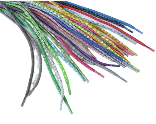 Grey White Reflective Shoe Strings-Schoenvetersronde voor Sport Werkende Schoenen