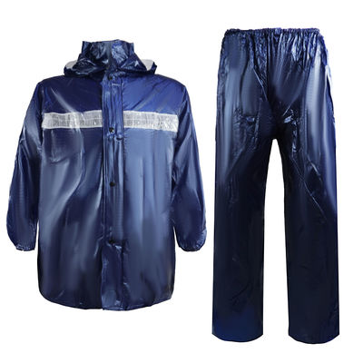 De blauwe Weerspiegelende Veiligheid Workwear van het Regenkledingsjasje voor het Werk Wandelings Openlucht Actief