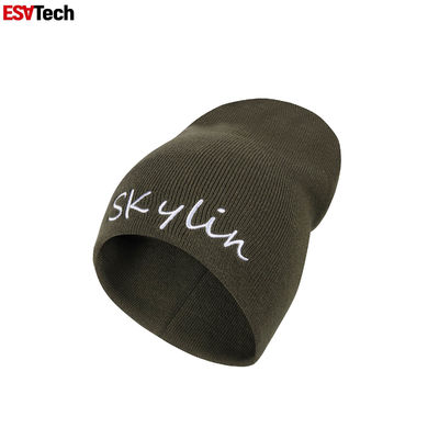 Het gebreide Weerspiegelende Hoofdverwarmingstoestel van Beanie Cap Running Jacquard Embroidery