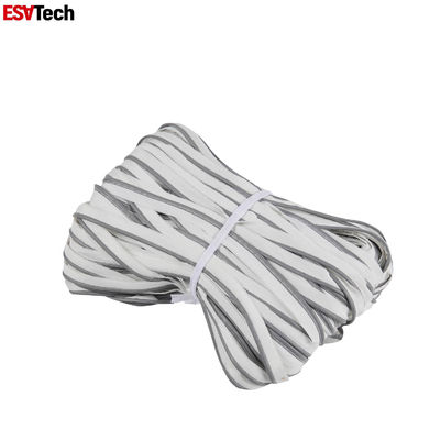1 cm polyester zilveren reflecterende buizen met katoen touw naaien op strip