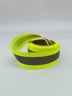 van het de Singelbandlint van  Safety Silver Reflective de Strook van de de Bandversiering naait op 25mm x 50meter (geel zilver)